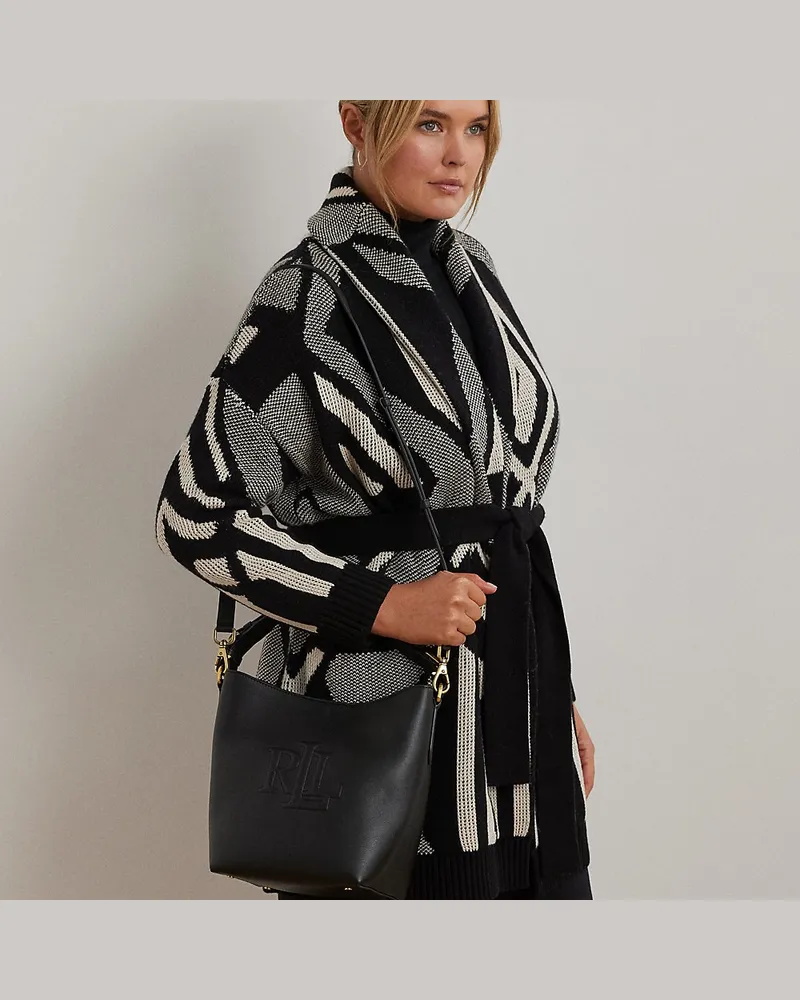 Ralph Lauren Mittelgroße Leder-Beuteltasche Witley Black