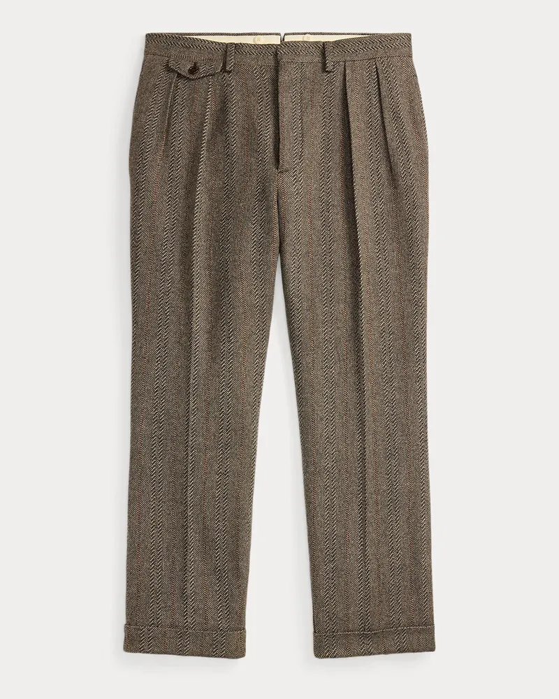 Ralph Lauren Slim-Fit Hose mit Fischgratmuster Brown