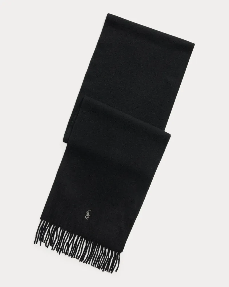 Ralph Lauren Kaschmirschal mit Fransen Black