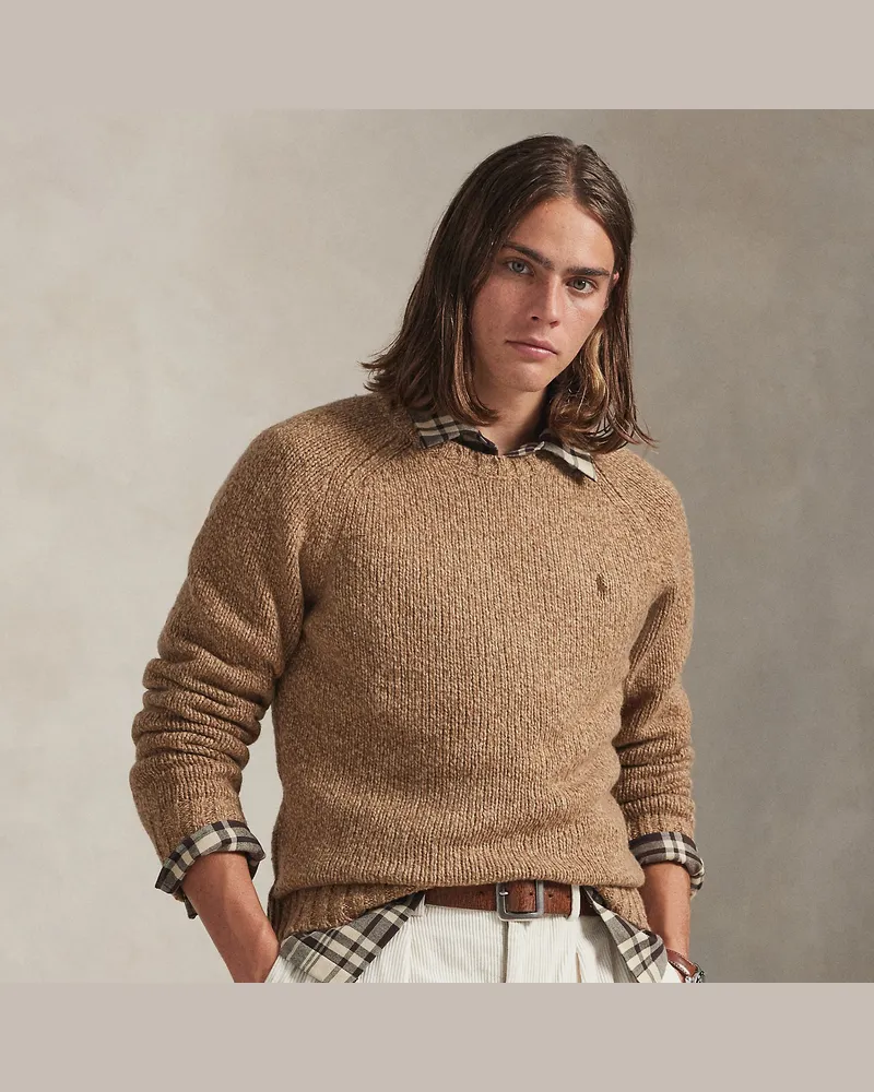 Ralph Lauren Melierter Pullover aus Wollmischung Brown
