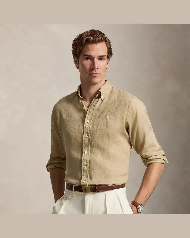 Ralph Lauren Custom-Fit Leinenhemd Tan