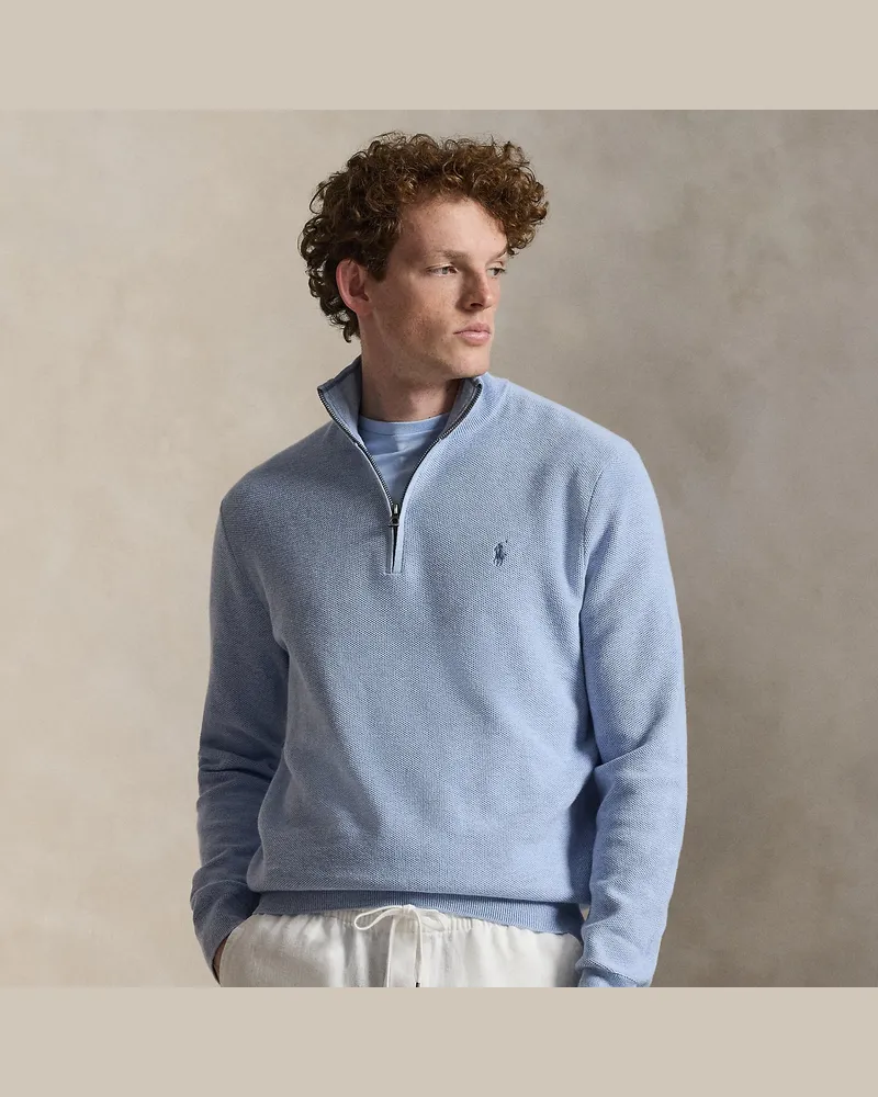 Ralph Lauren Pullover aus Baumwollpiqué Blue