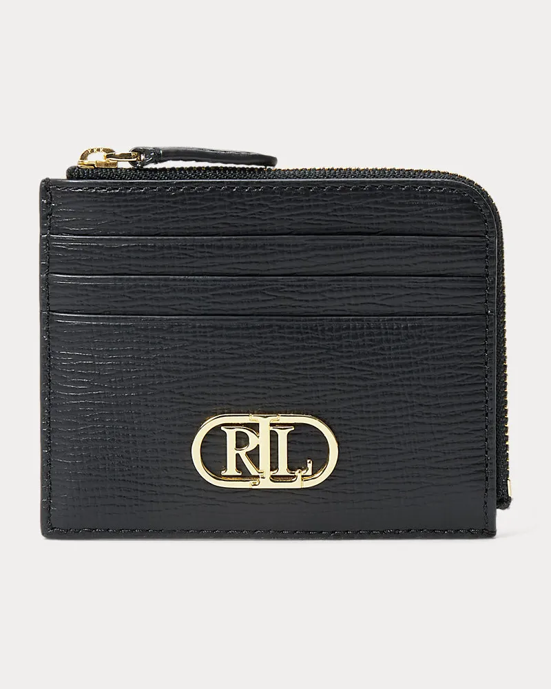 Ralph Lauren Kartenetui aus Saffianleder mit Logo Black