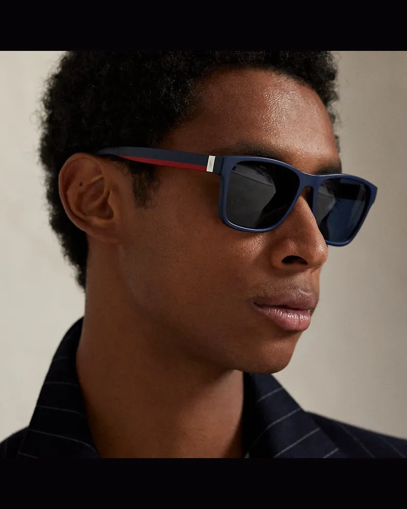 Ralph Lauren Eckige Sonnenbrille mit Streifen Blue
