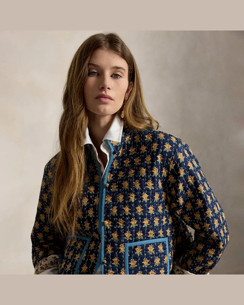 Ralph Lauren Wendbare Steppjacke aus Baumwolle Blue