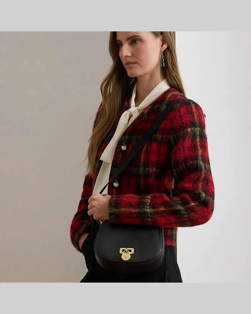 Ralph Lauren Mittelgroße Leder-Umhängetasche Tanner Black