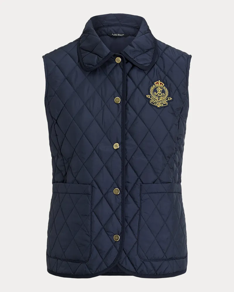 Ralph Lauren Weste mit Rautensteppung und Wappen Blue