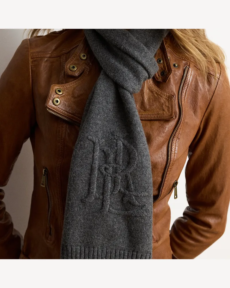 Ralph Lauren Strickschal mit gesticktem Logo Grey