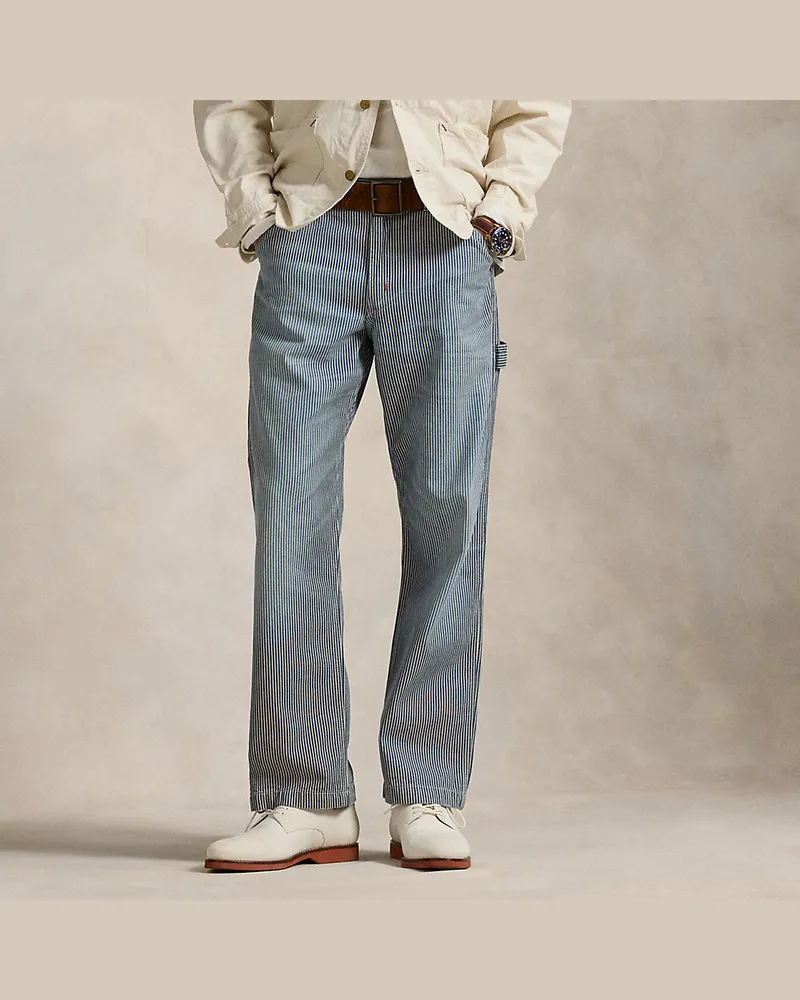Ralph Lauren Polo-Dungaree-Hose mit Hickory-Streifen Blue