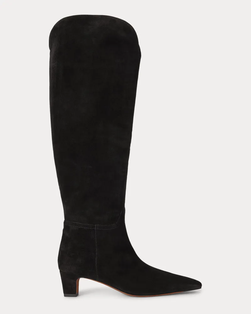 Ralph Lauren Hoher Wildlederstiefel Black