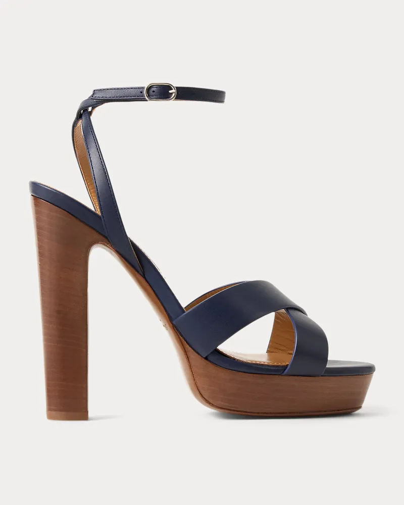 Ralph Lauren Plateausandale Cleary aus Kalbsleder Blue