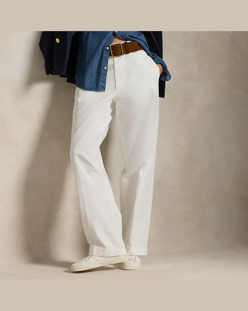 Ralph Lauren Baumwollchino-Hose mit geradem Bein White