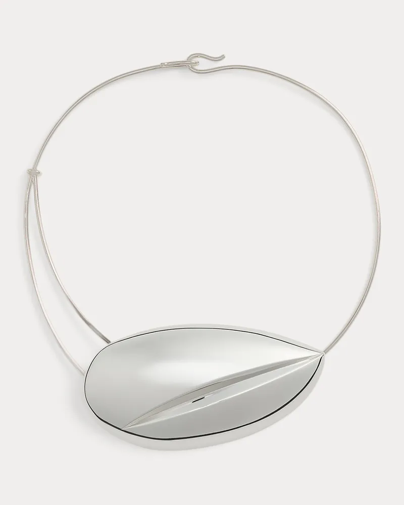 Ralph Lauren Moderner silberfarbener Halsreif Grey