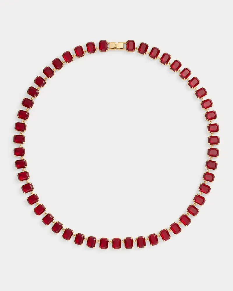 Ralph Lauren Vergoldete Tennis-Kette mit Ziersteinen Gold