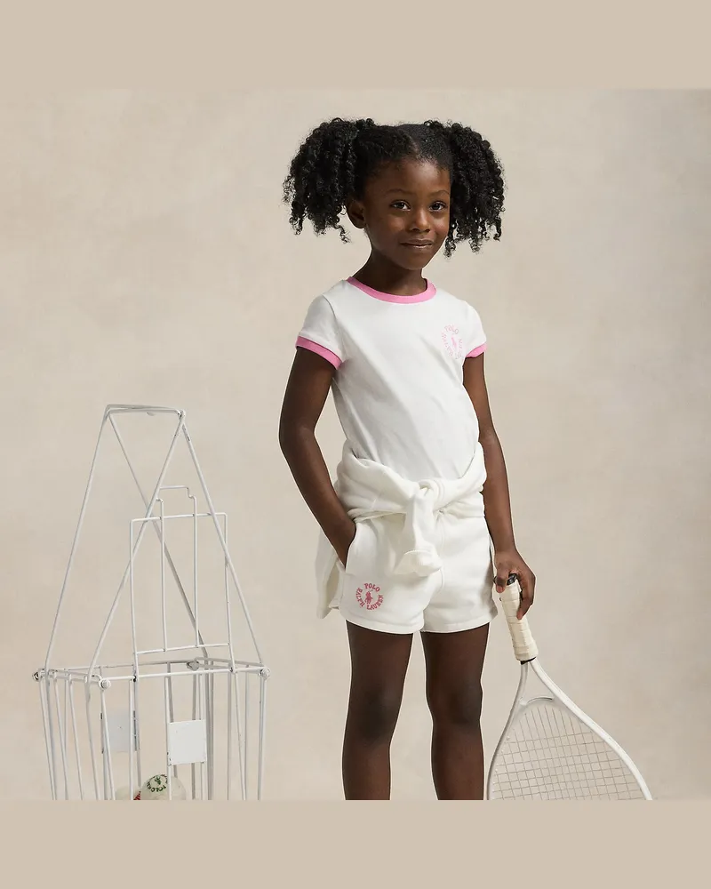 Ralph Lauren Frottee-Shorts mit Big Pony und Logo White