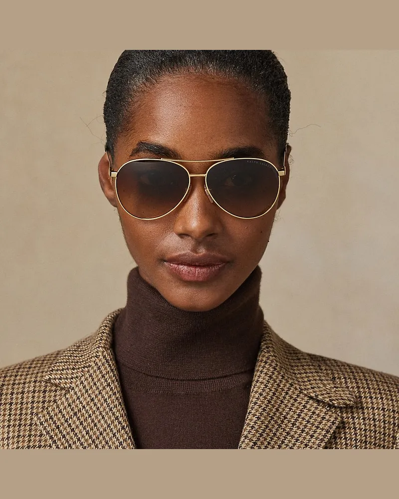 Ralph Lauren Pilotensonnenbrille Andie mit Steigbügel Gold