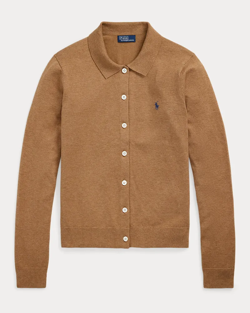 Ralph Lauren Polo-Strickjacke aus Baumwollmischung Tan