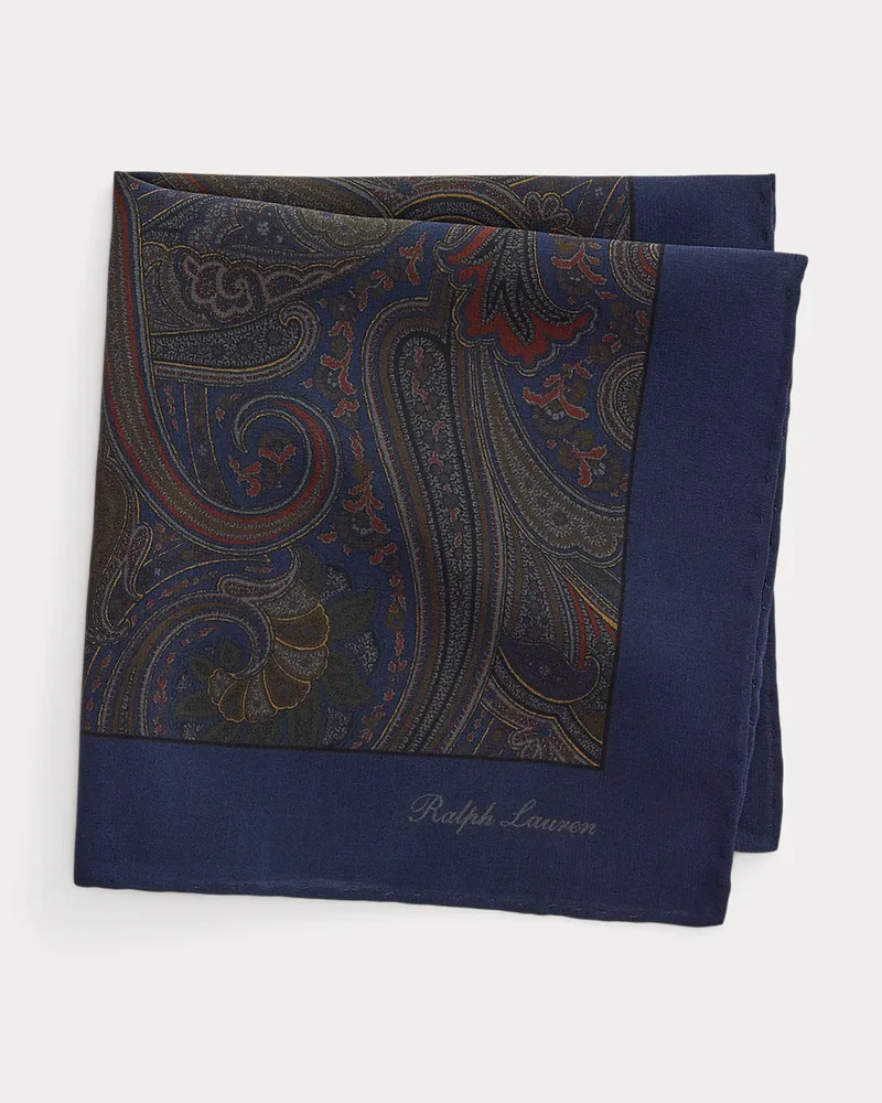 Ralph Lauren Einstecktuch aus Seide mit Paisley-Motiv Blue
