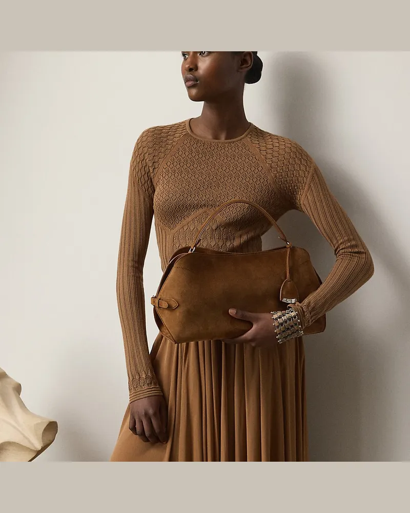 Ralph Lauren Schultertasche  Ralph Lauren aus Kalbswildleder Brown