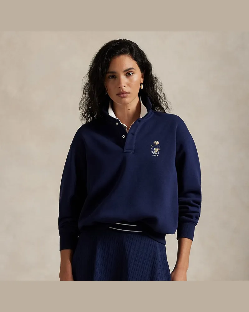 Ralph Lauren Langarm-Poloshirt mit Polo Bear Blue