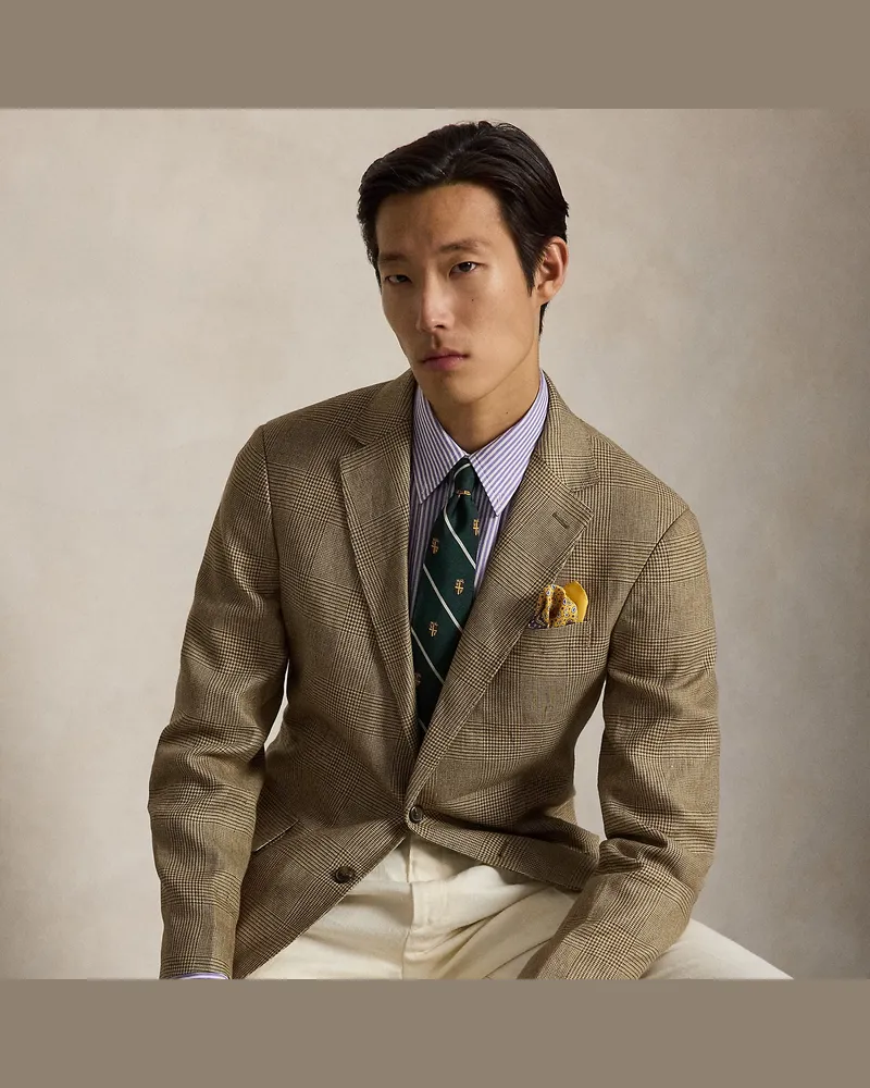 Ralph Lauren Modern-Fit Polo-Glencheck-Sakko Brown