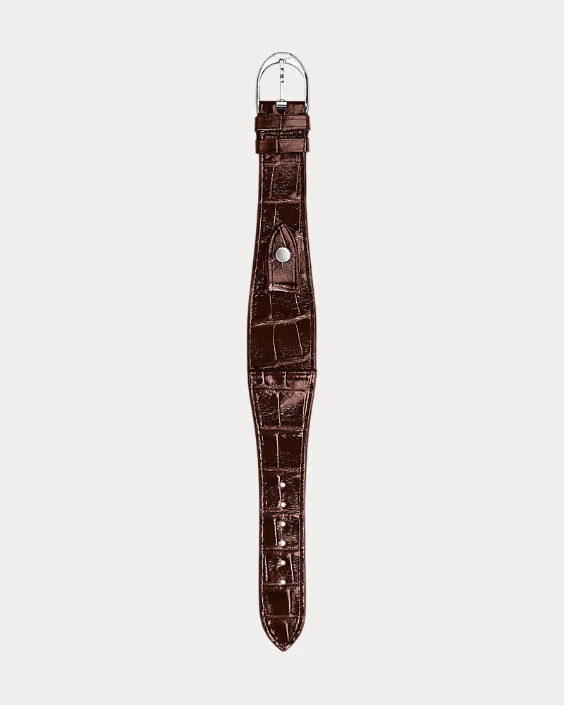 Ralph Lauren Medium-Stirrup-Armband, Alligatorleder Brown