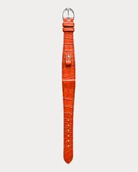 Ralph Lauren Petite-Stirrup-Armband, Alligatorleder Orange