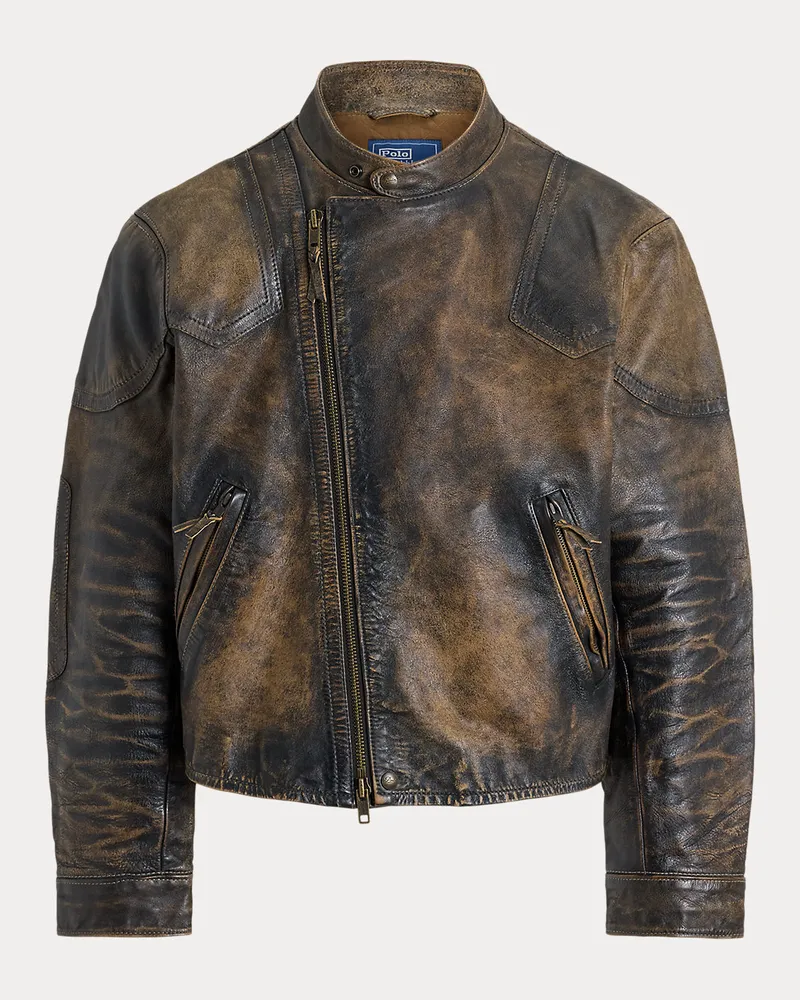 Ralph Lauren Bikerjacke aus Leder Brown