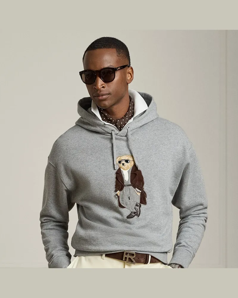 Ralph Lauren Fleece-Kapuzenpullover mit Polo Bear Grey