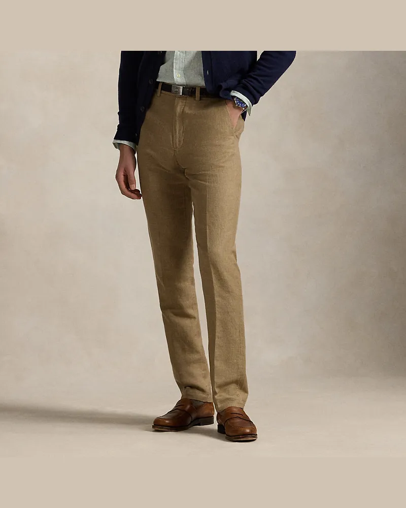 Ralph Lauren Straight-Fit Hahnentritt-Hose aus Twill Tan