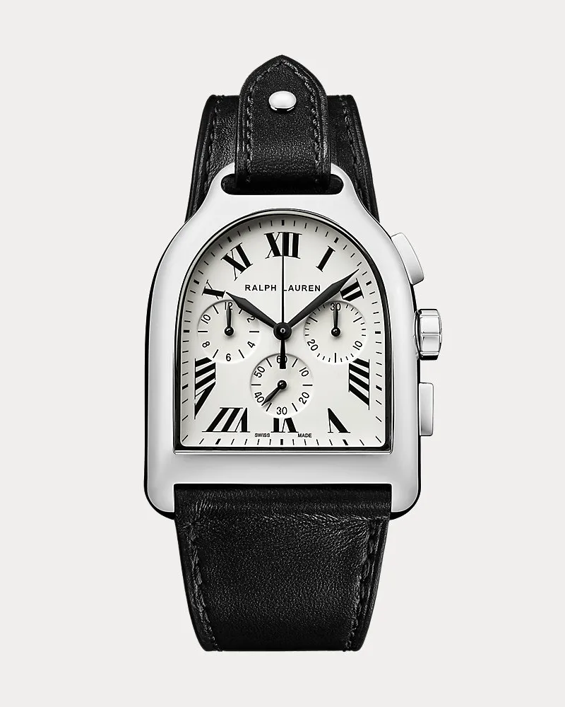 Ralph Lauren Großer Chronograph aus Stahl White