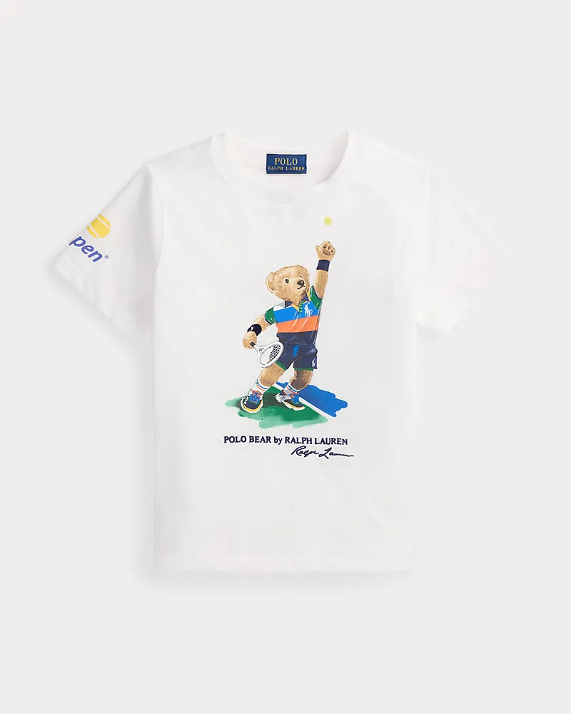 Ralph Lauren Baumwoll-T-Shirt mit US Open Polo Bear White