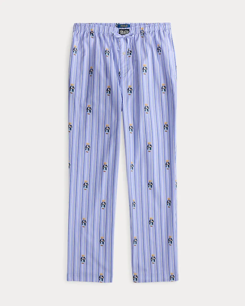 Ralph Lauren Baumwollpyjamahose mit Polo Bear Blue