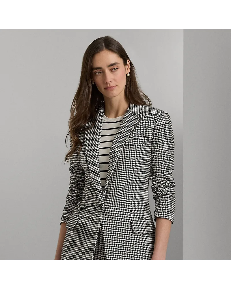 Ralph Lauren Twill-Blazer mit Hahnentrittmuster Black