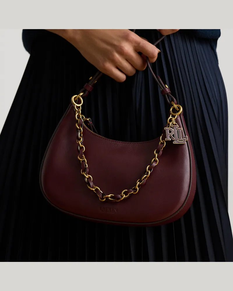Ralph Lauren Mittelgroße Leder-Schultertasche Marcy Red