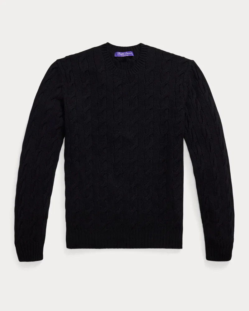 Ralph Lauren Kaschmirpullover mit Zopfmuster Black