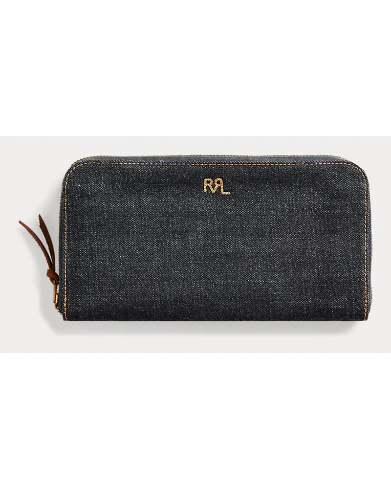 Ralph Lauren Denim-Reisebrieftasche in Indigo Blue