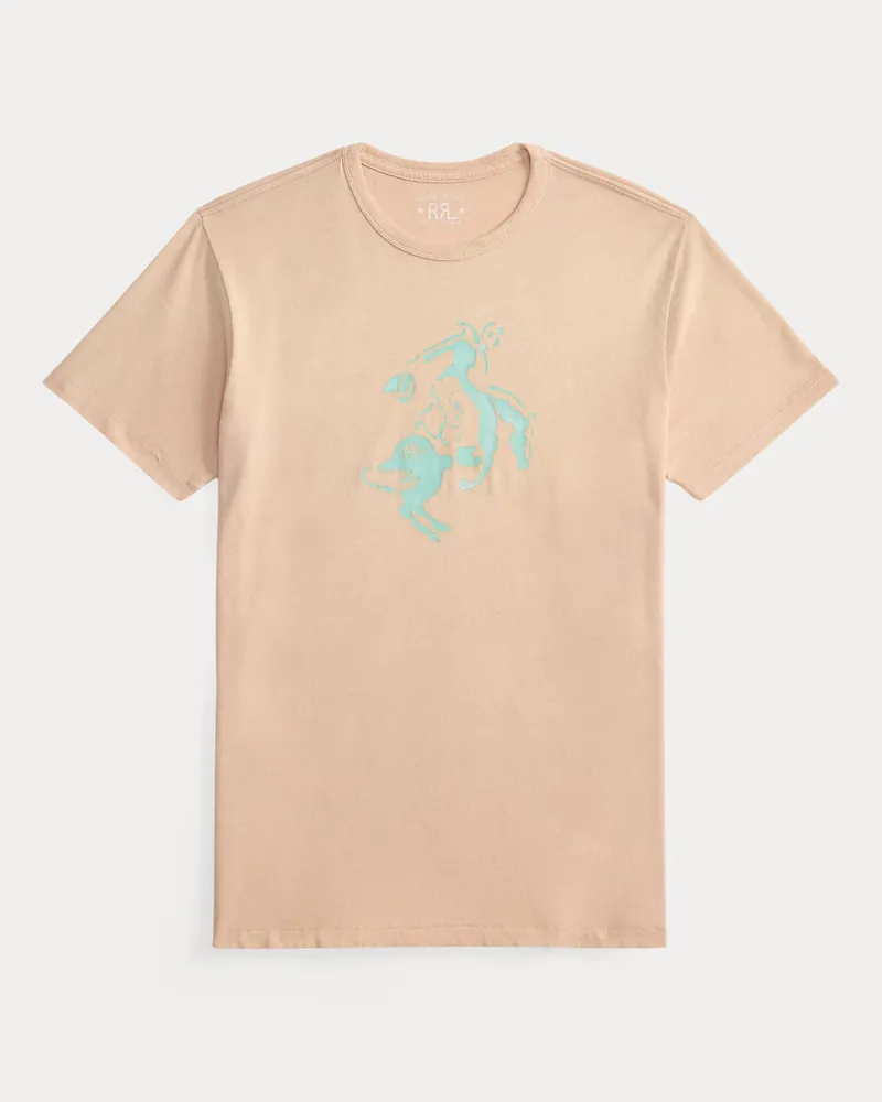 Ralph Lauren Grafik-T-Shirt aus Baumwolle und Hanf Pink
