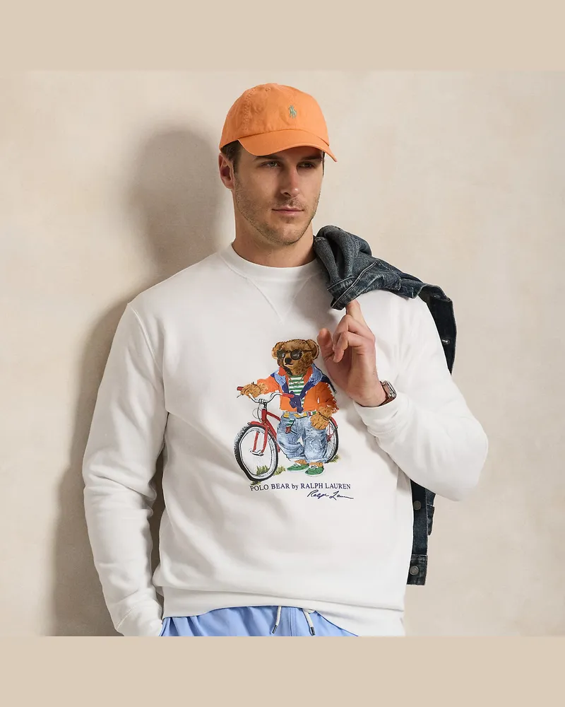 Ralph Lauren Große Größen - Fleece-Sweatshirt mit Polo Bear White