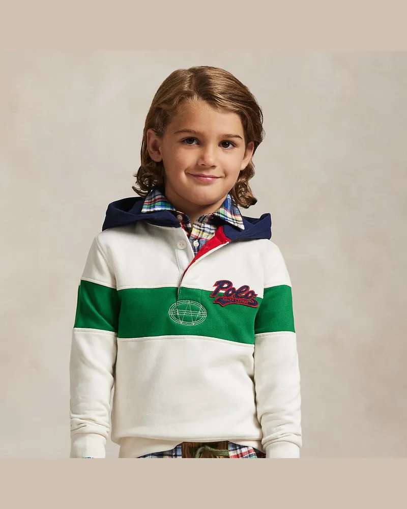 Ralph Lauren Rugby-Kapuzenpullover aus Fleece White
