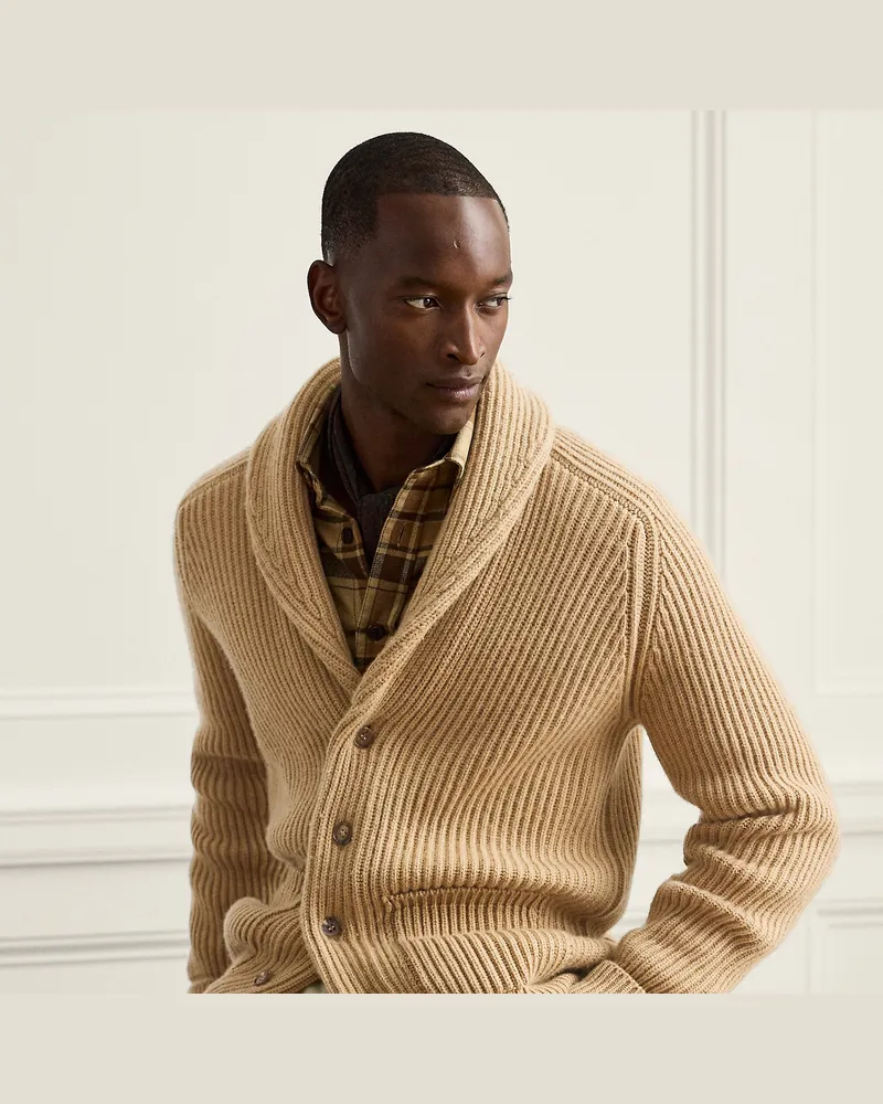 Ralph Lauren Strukturierter Cardigan aus Kaschmir Brown