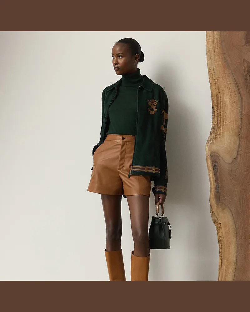 Ralph Lauren Shorts Josselyn aus Lammleder Brown