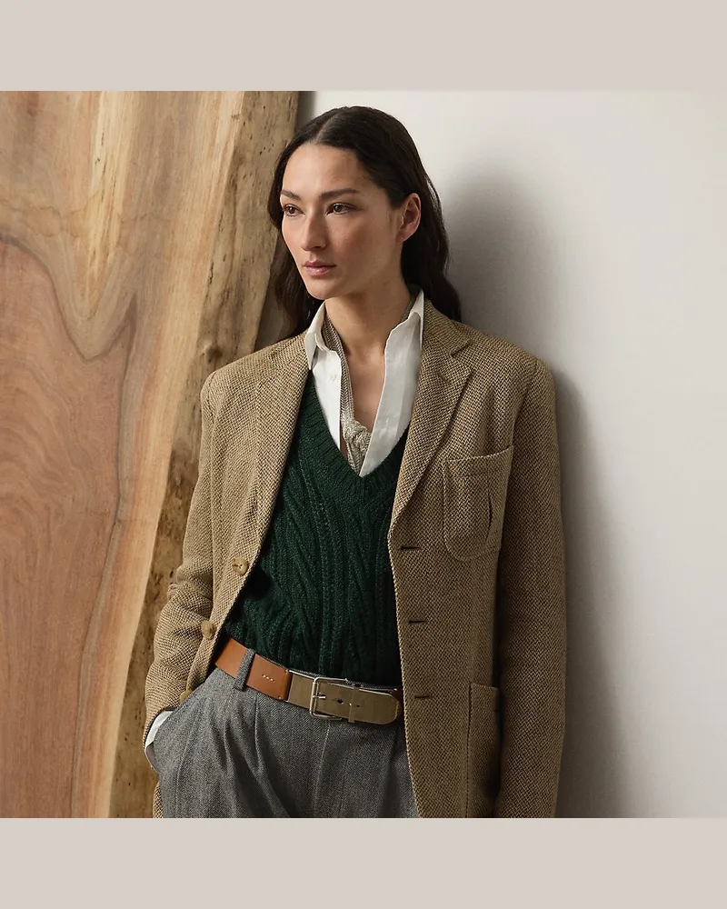 Ralph Lauren Jacke Ronan aus Gerstenkorn-Tweed Brown