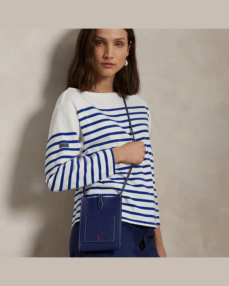 Ralph Lauren Umhängetasche Polo Play aus Leder Blue