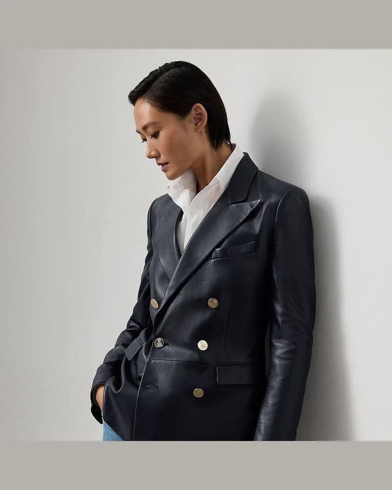 Ralph Lauren Lammlederjacke Camden Blue
