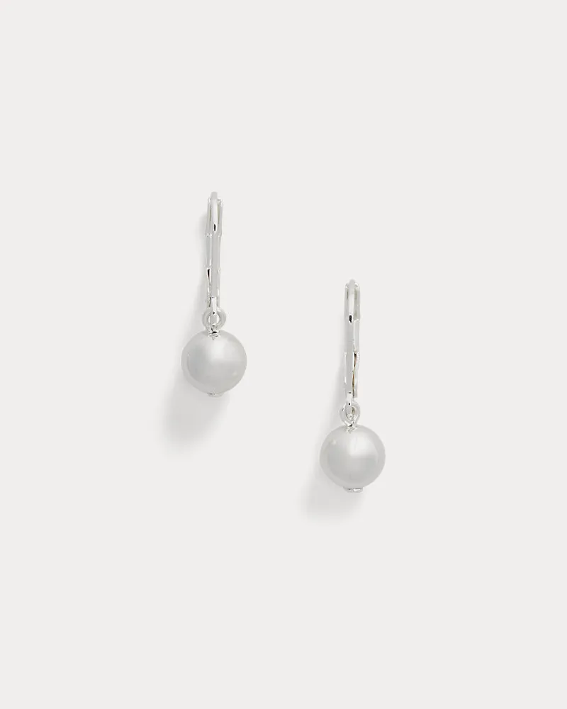 Ralph Lauren Silberfarbene Perlen-Ohrhänger Silver