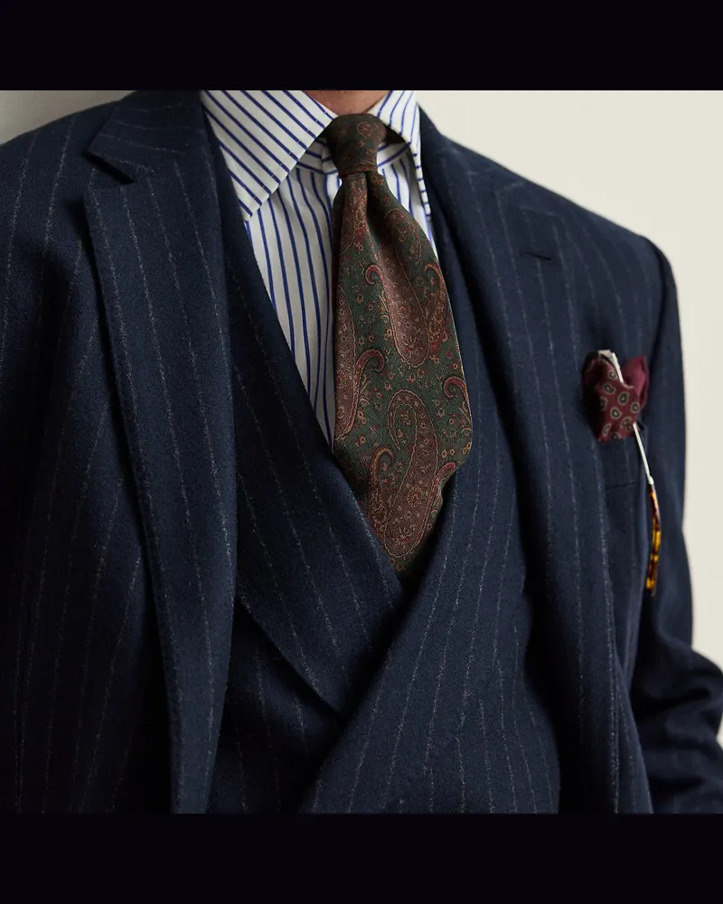 Ralph Lauren Paisley-Krawatte aus Seidencrêpe Red