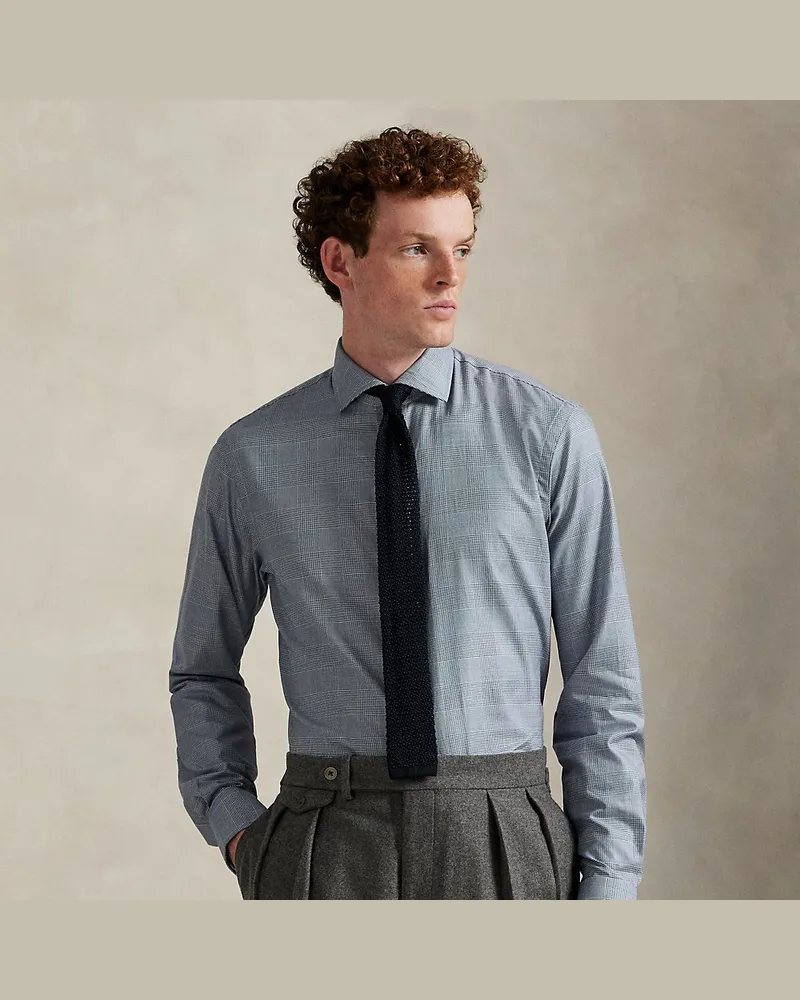 Ralph Lauren Kariertes Custom-Fit-Hemd aus Twill Blue