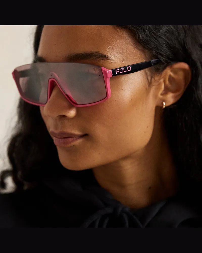 Ralph Lauren Schild-Sonnenbrille mit Pink Pony Pink