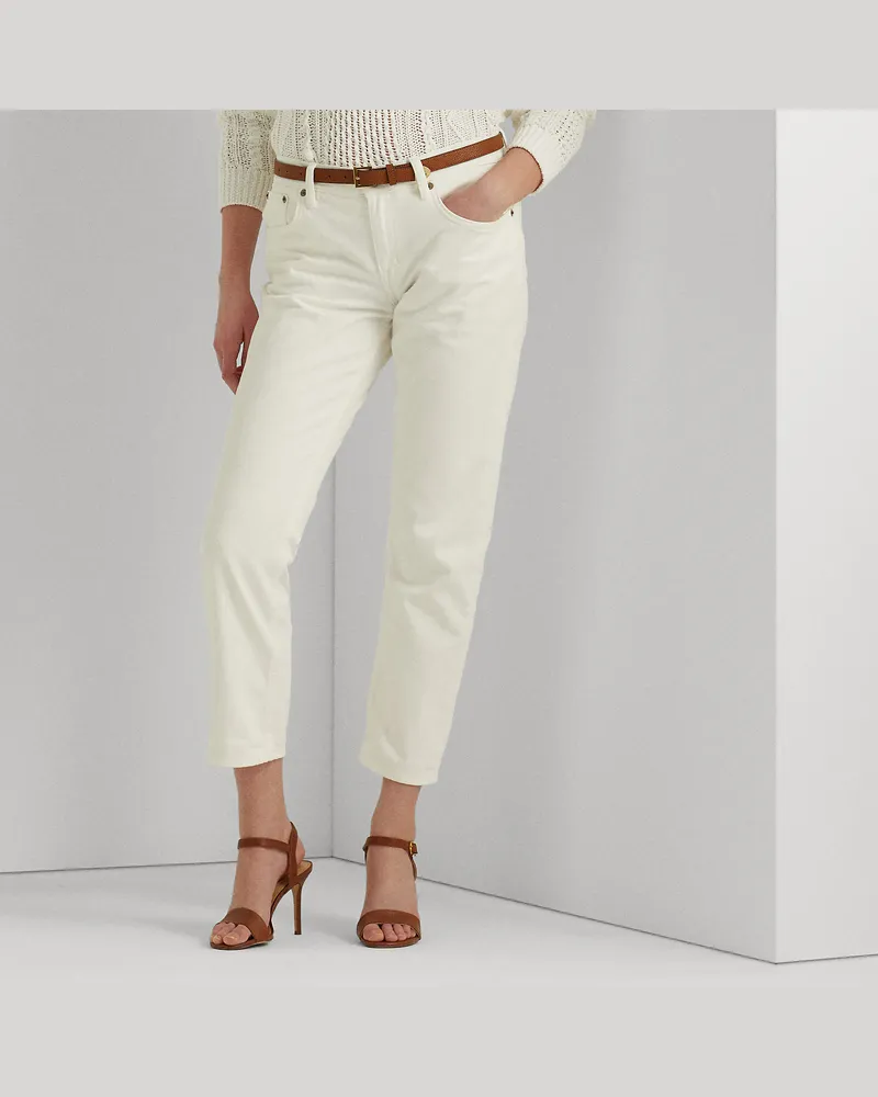 Ralph Lauren Legere, konisch zulaufende Jeans White